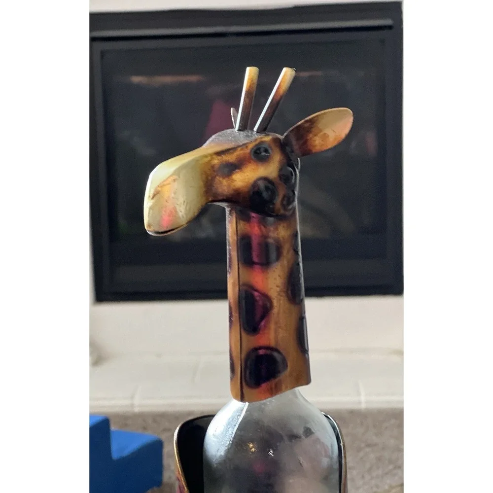 Pier One Metal Giraffe Wine Holder ED3037 Two Piece (Wine Not Included) NWOT